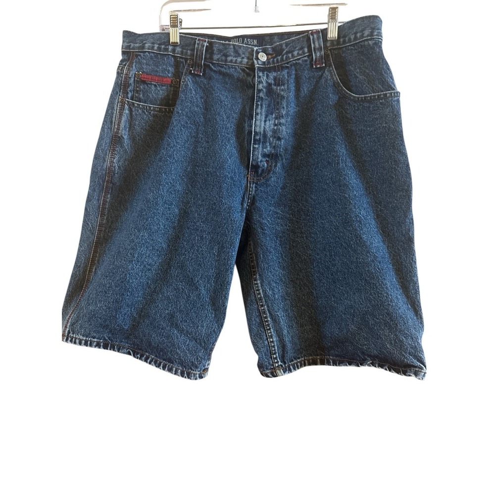 US Polo Assn Men's Size‎ 38 Medium Wash Denim Shorts Retro 90s